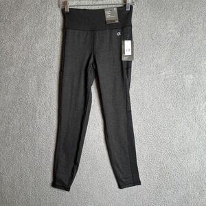 GapFit Brushed Tech Jersey High Rise Leggings XS Petite Gray 4-Way Stretch Gym‎